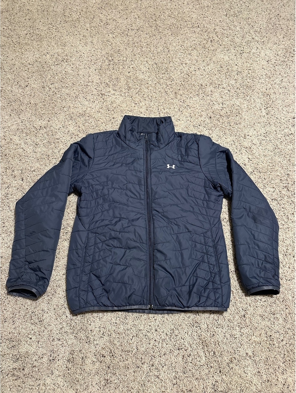 Under Armour Men's Lightweight Quilted Jacket Medium Loose Fit Navy Blue
